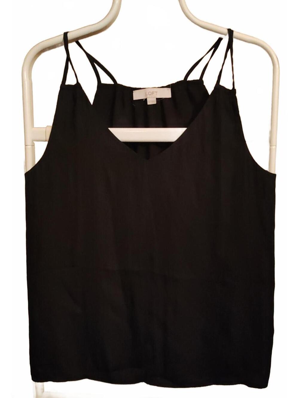 LOFT black spaghetti tank blouse shirt M - EUC